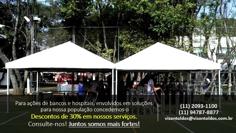 tendas piramidais com calha